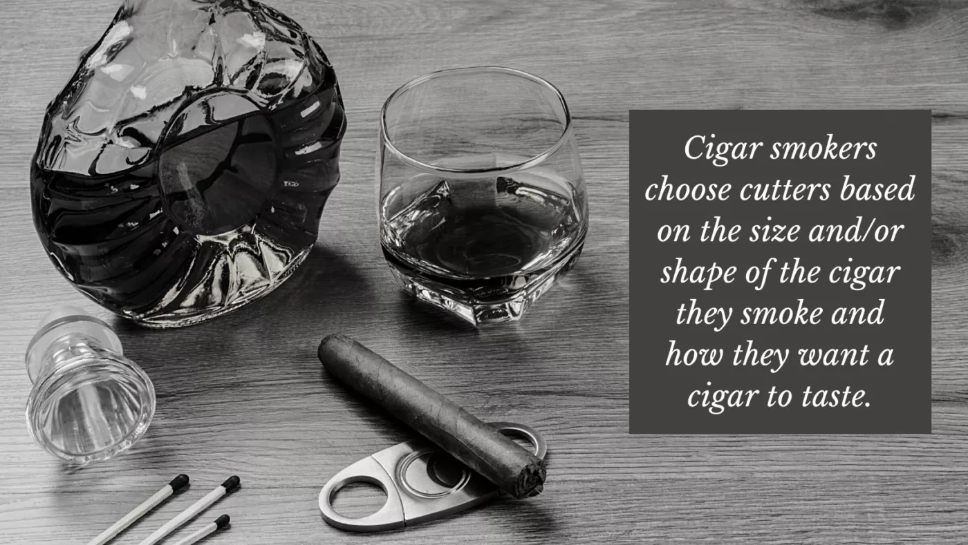 cigar with a cigar cutter and drink